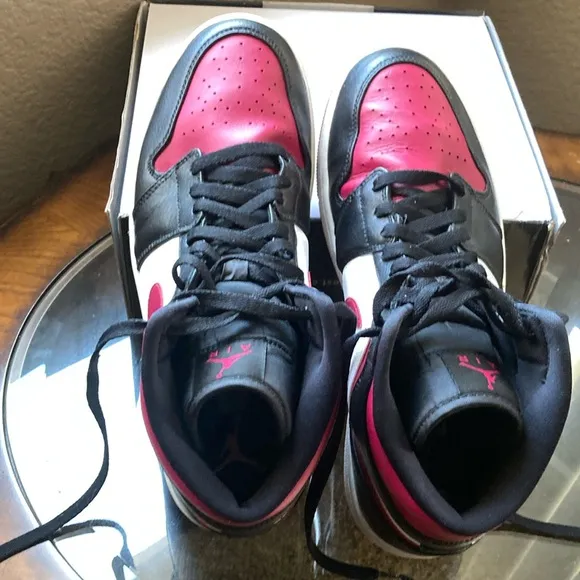 Nike Black and Pink High-Top Athletic Shoes