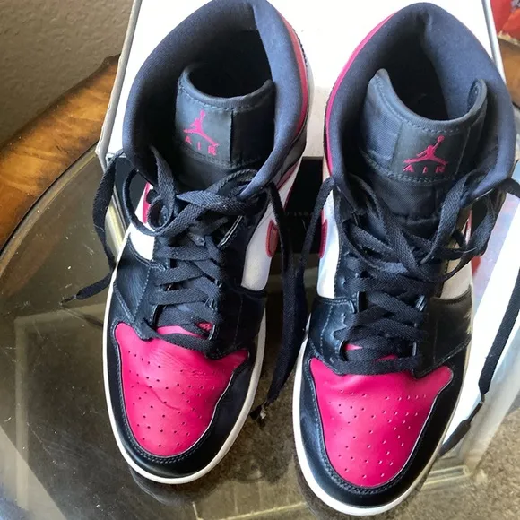 Nike Black and Pink High-Top Athletic Shoes