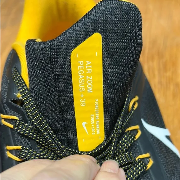 Nike Black and Yellow Steelers Athletic Shoes with Breathable Mesh