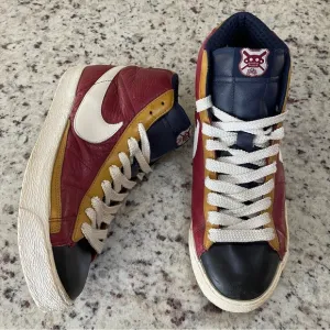 Nike Blazer Premium High Leather Team Red Size 9 Mens 312457-411 Obsidian White
