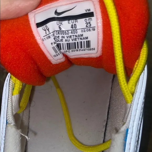 Nike Blue and Yellow Air Max 97 Sneakers