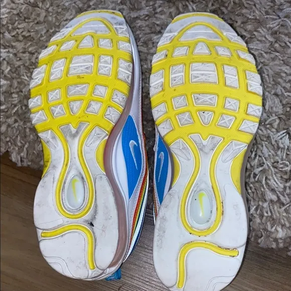 Nike Blue and Yellow Air Max 97 Sneakers