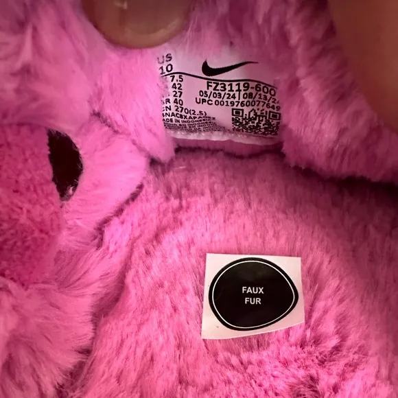 Nike Calm Mule SE Playful Pink Fur Slippers Slides FZ3119-600 Women’s Sizes