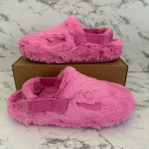 Nike Calm Mule SE Playful Pink Fur Slippers Slides FZ3119-600 Women’s Sizes