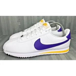 Nike Cortez Lakers Sneakers White Purple Boys Size 7Y DM0950-105