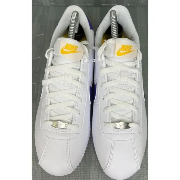 Nike Cortez Lakers Sneakers White Purple Boys Size 7Y DM0950-105