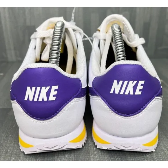 Nike Cortez Lakers Sneakers White Purple Boys Size 7Y DM0950-105
