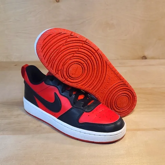 Nike Court Borough Low Red Black Youth Sneakers