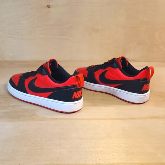 Nike Court Borough Low Red Black Youth Sneakers