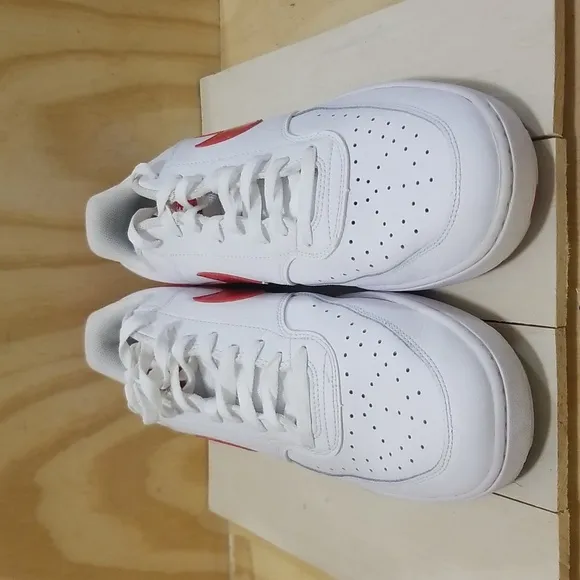 Nike Court Vision Low Swoosh Print Mens Size 14 White/Red/MultiColor