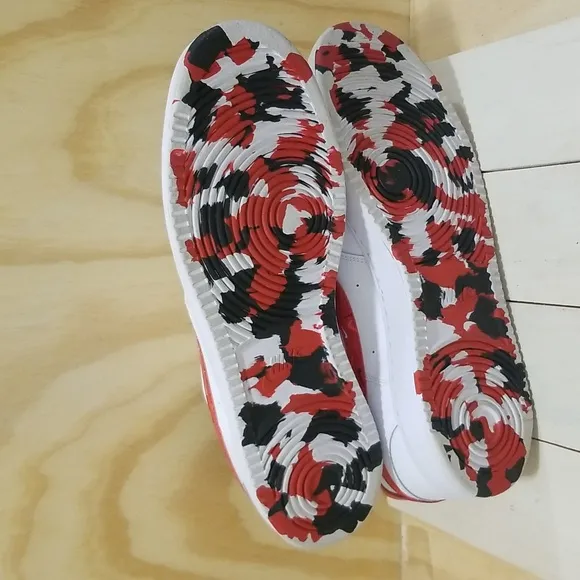 Nike Court Vision Low Swoosh Print Mens Size 14 White/Red/MultiColor
