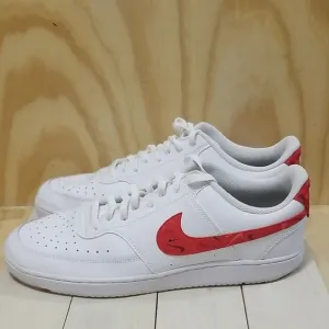Nike Court Vision Low Swoosh Print Mens Size 14 White/Red/MultiColor