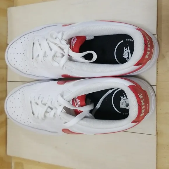 Nike Court Vision Low Swoosh Print Mens Size 14 White/Red/MultiColor