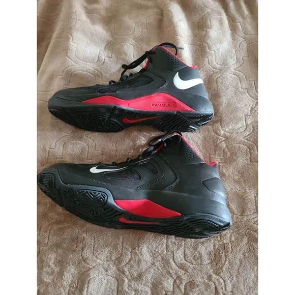 Nike Dual Fusion Basketball Men's 10 Black White And Red