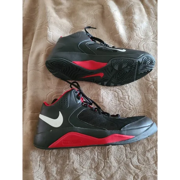 Nike Dual Fusion Basketball Men's 10 Black White And Red