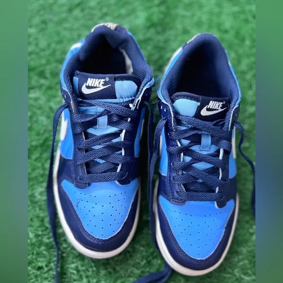 Nike Dunk Low Big Kids' Shoes University Blue/Midnight Navy/White) Size 4.5