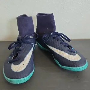 Nike HypervenomX Phelon III DF IC Blue Football/Soccer Shoes Mens Size 8.5