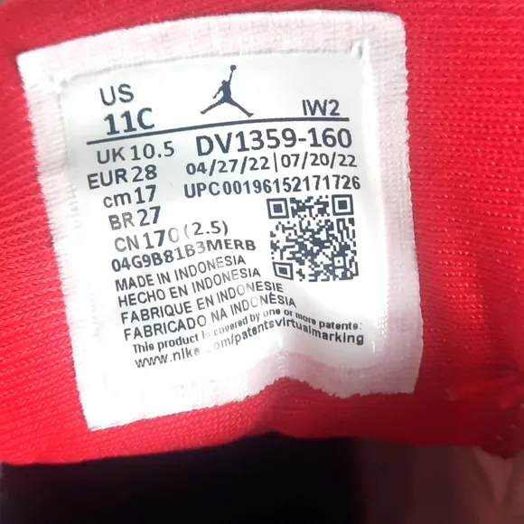 Nike Jordans Dub Zero Kids Toddler Shoes Size 11C Varsity Red White DV1359-160