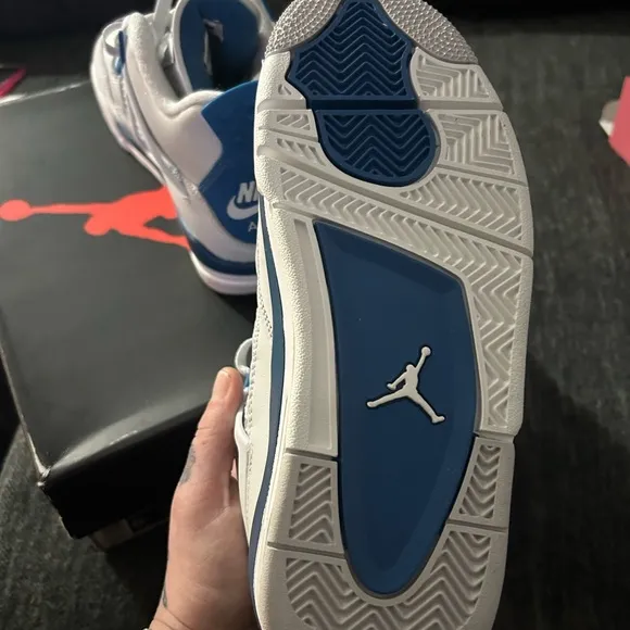 Nike Kids' Air Jordan 4 Retro - White and Blue