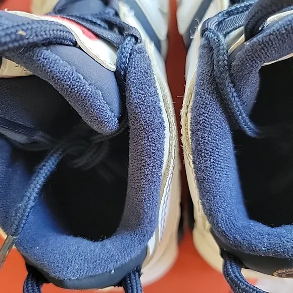 Nike Kids Air More Uptempo White and Blue Shoes 3Y