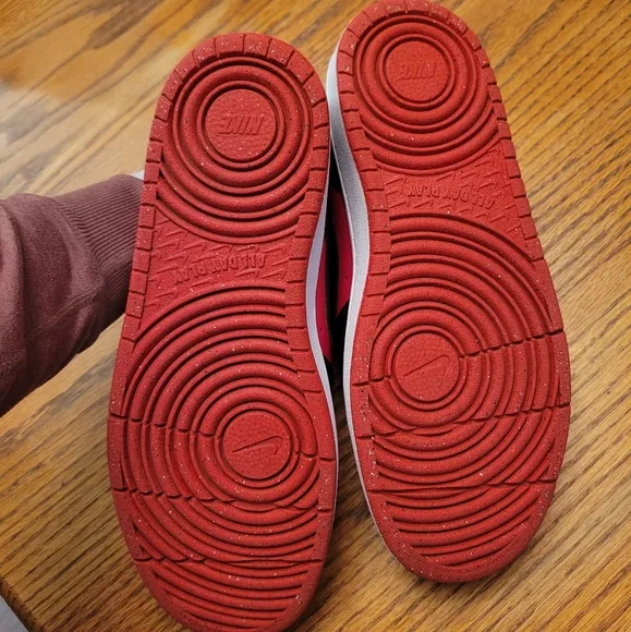 Nike Kids Court Borough Low Recraft Black and Red Sneakers
