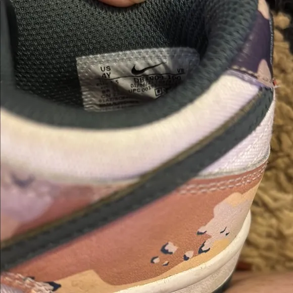 Nike Kids' dunk low multi camo size 4Y