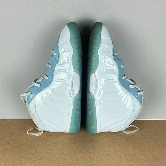 Nike Little Posite One Aura Worn Blue Athletic Shoes Kids 10C White Blue
