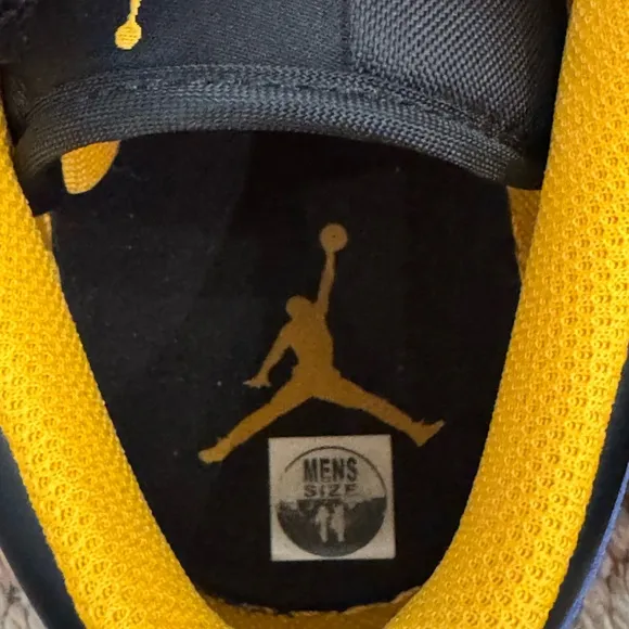 Nike Men's Black and Purple Sneakers. 2022 Air Jordan 1 Low 'Lakers'. Size 11.