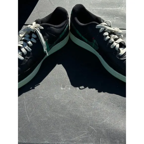 Nike Mens Court Vision Low Plaid Black &amp; Green Athletic Shoes Sz 12