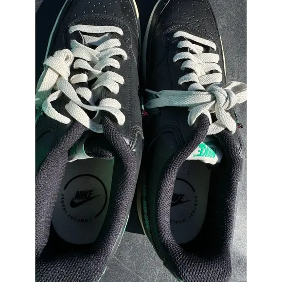 Nike Mens Court Vision Low Plaid Black &amp; Green Athletic Shoes Sz 12