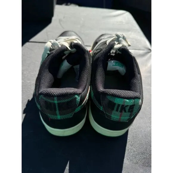 Nike Mens Court Vision Low Plaid Black &amp; Green Athletic Shoes Sz 12