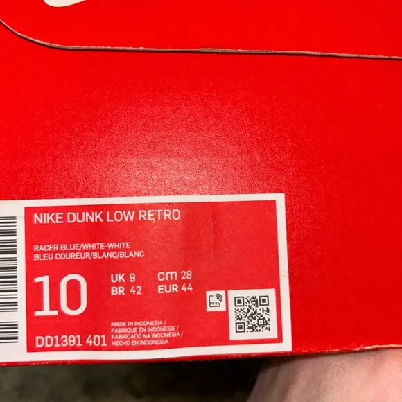 Nike Men's Dunk Low Retro Racer Blu 9.5/10