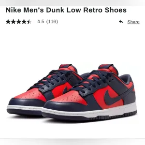 Nike Men's Dunk Low Retro Shoes - Red and Blue