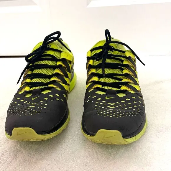 Nike Mens Free Trainer Black and Neon Running Shoes Sneakers Size 9.5
