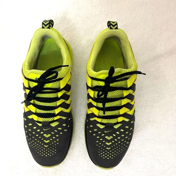 Nike Mens Free Trainer Black and Neon Running Shoes Sneakers Size 9.5