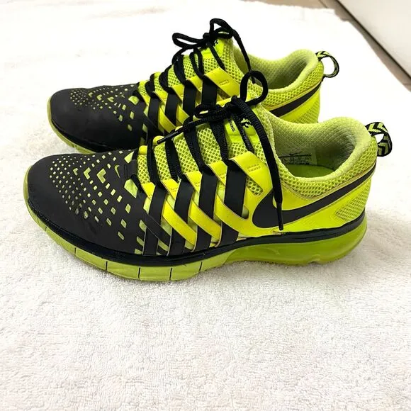 Nike Mens Free Trainer Black and Neon Running Shoes Sneakers Size 9.5