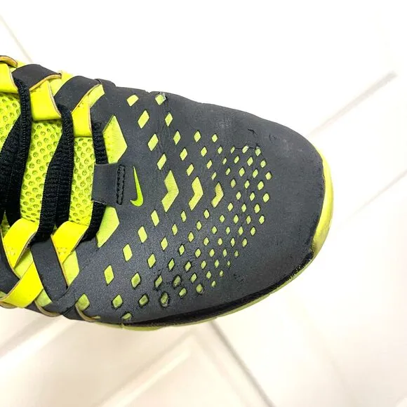 Nike Mens Free Trainer Black and Neon Running Shoes Sneakers Size 9.5