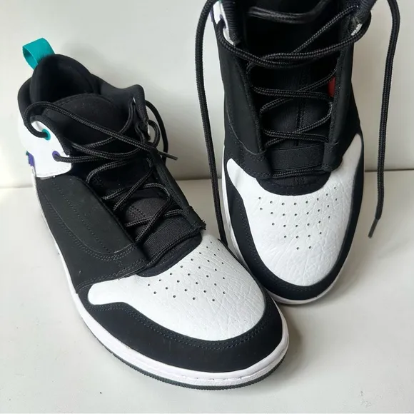 Nike Men's Jordan Fadeaway Basketball Shoes Black White Turbo Green Sz 10.5 NEW