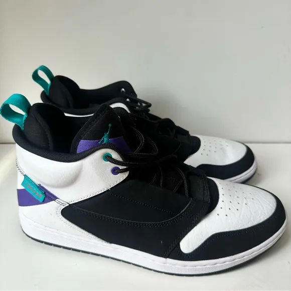 Nike Men's Jordan Fadeaway Basketball Shoes Black White Turbo Green Sz 10.5 NEW