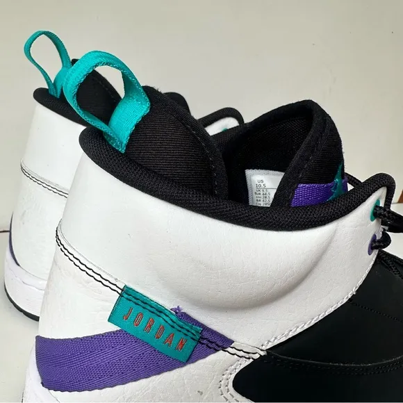 Nike Men's Jordan Fadeaway Basketball Shoes Black White Turbo Green Sz 10.5 NEW