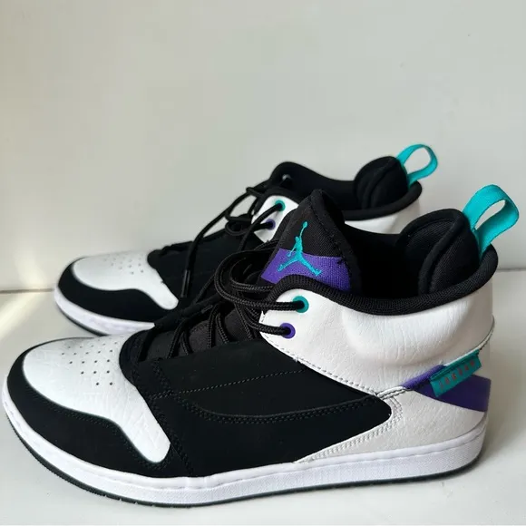 Nike Men's Jordan Fadeaway Basketball Shoes Black White Turbo Green Sz 10.5 NEW