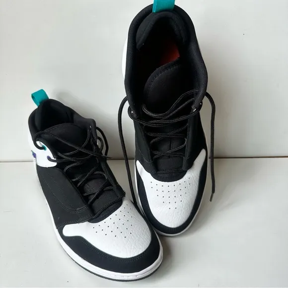 Nike Men's Jordan Fadeaway Basketball Shoes Black White Turbo Green Sz 10.5 NEW