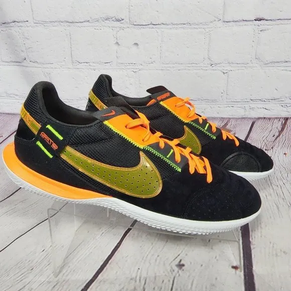 Nike Men's Streetgato Indoor Soccer Shoes Size 11 Black Total Orange