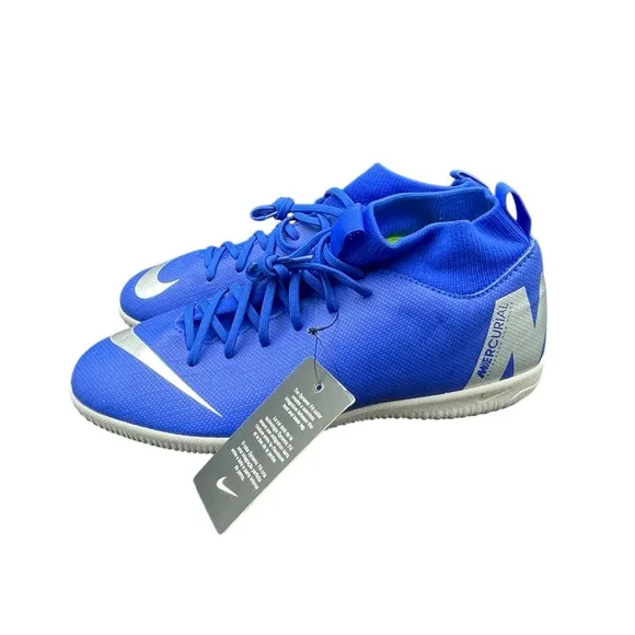 Nike Mercurial JR SuperflyX 6 Academy GS IC Soccer Shoes Boys 6 AH7343 400 New