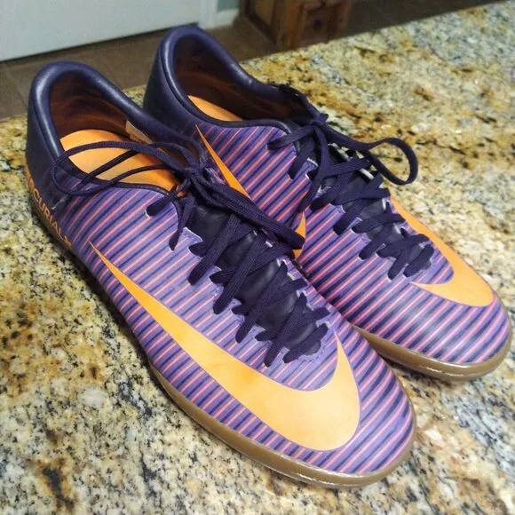 Nike Mercurial X Purple/Orange Indoor Soccer Shoes Men's Size 6.5 831966-585