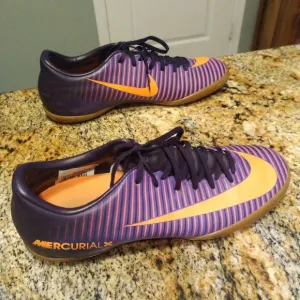 Nike Mercurial X Purple/Orange Indoor Soccer Shoes Men's Size 6.5 831966-585