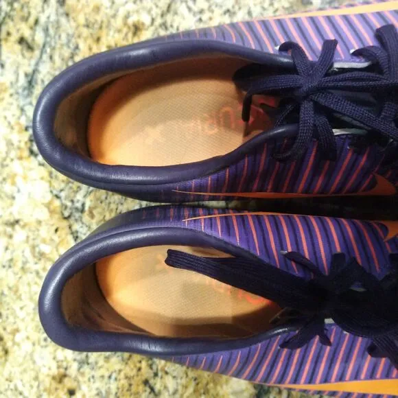 Nike Mercurial X Purple/Orange Indoor Soccer Shoes Men's Size 6.5 831966-585