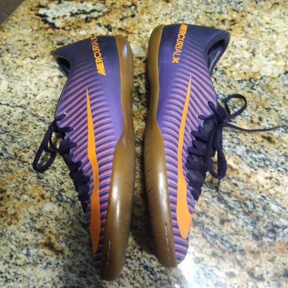Nike Mercurial X Purple/Orange Indoor Soccer Shoes Men's Size 6.5 831966-585