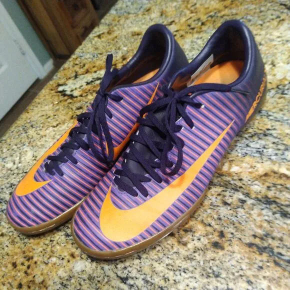 Nike Mercurial X Purple/Orange Indoor Soccer Shoes Men's Size 6.5 831966-585