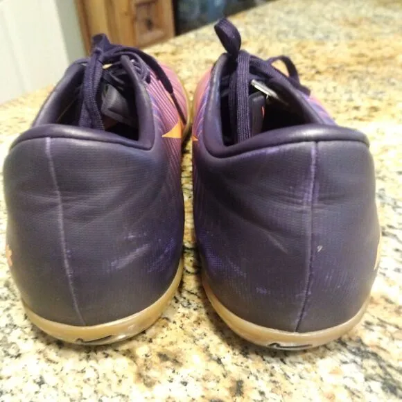 Nike Mercurial X Purple/Orange Indoor Soccer Shoes Men's Size 6.5 831966-585